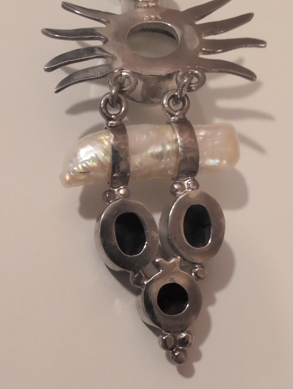 Sterling Silver Celestial Gemstone And Pearl Pendant - Picture 8 of 13